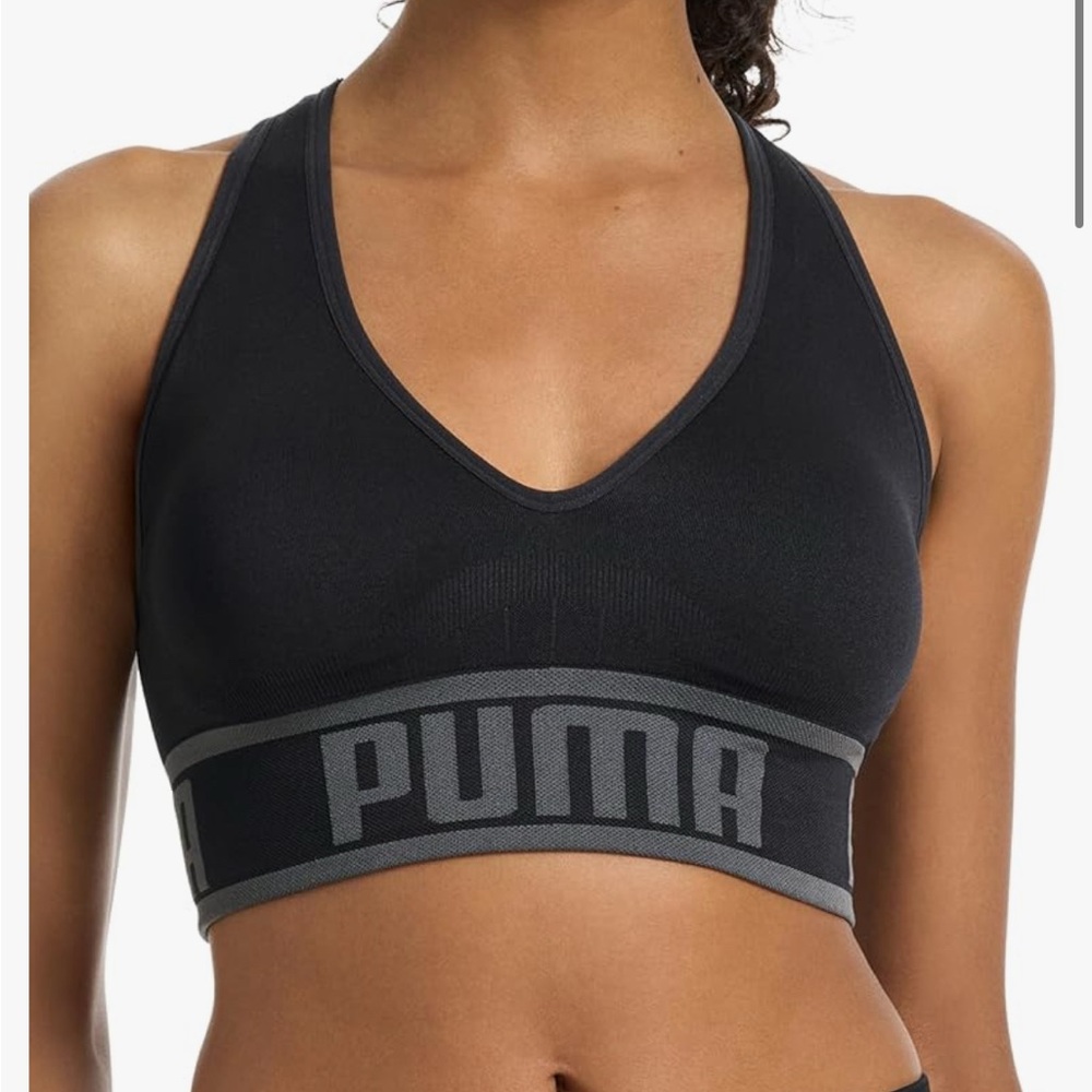 PUMA Women's Black and Gray Sports‎ Bra